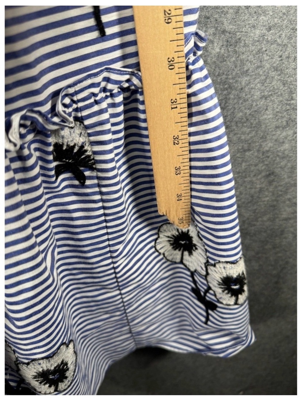 Eliza J Blue Striped Floral Tiered Midi Dress - Picture 5 of 9